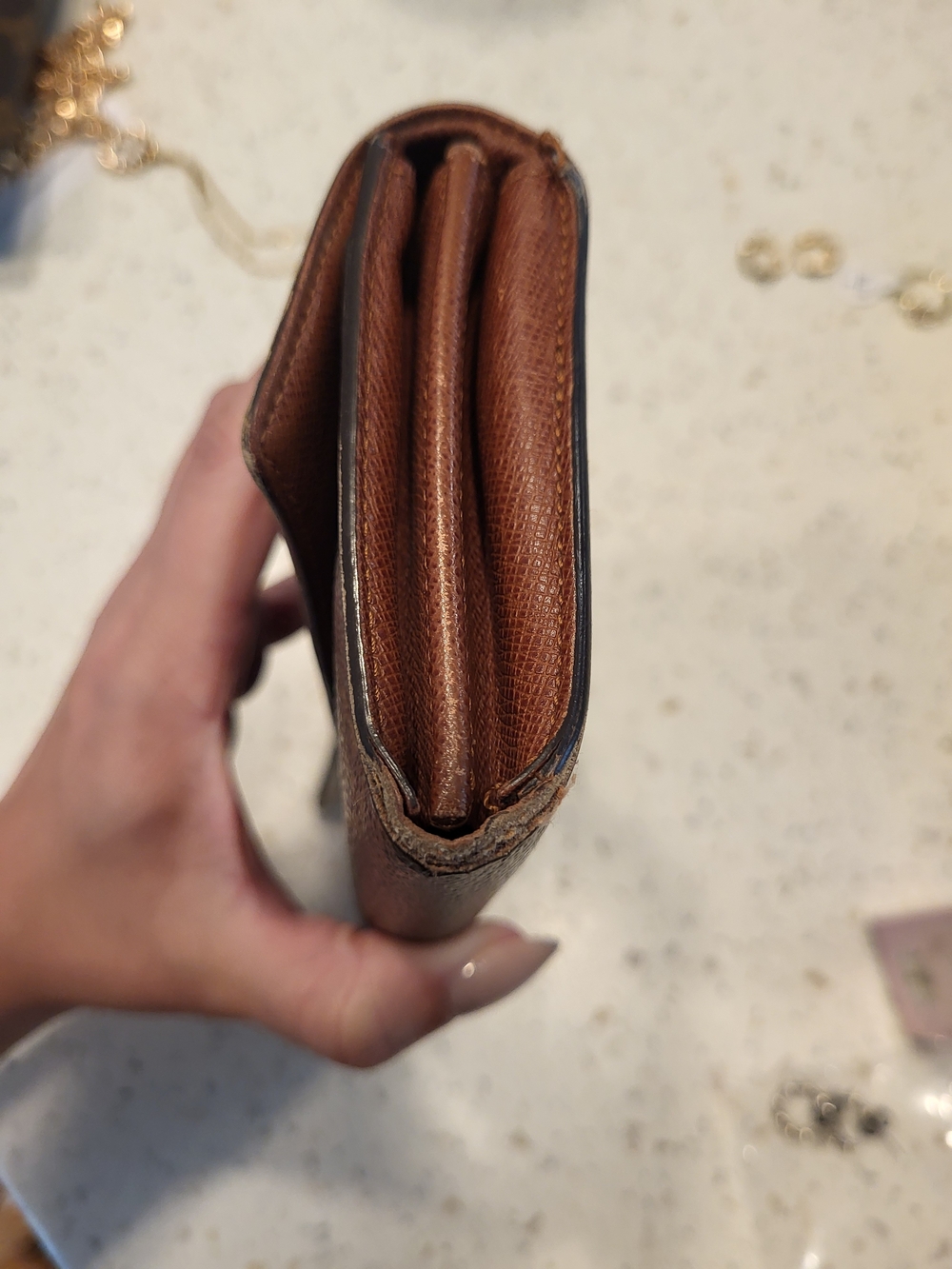 Louis Vuitton Brown Monogram Canvas Wallet with Tan Interior - Picture 3 of 14
